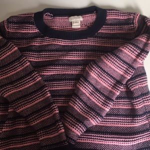 J crew navy and pink sweater